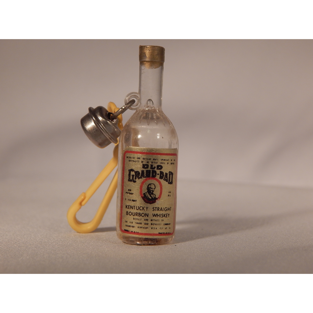 RARE 1980's VINTAGE PLASTIC CLIP CHARM W/BELL OLD GRANDAD
